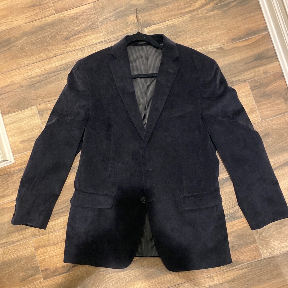 CALVIN KLEIN SPORT JACKET COAT 40R Corduroy Navy Two Button Great Condition